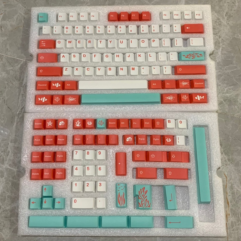 Nút Bàn Phím Cơ GMK Coral PBT Nhuộm Màu Thời Trang