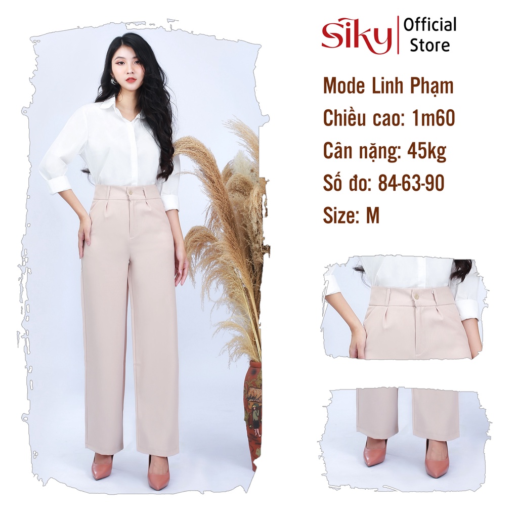 Quần ống rộng công sở SIKY culottes ống suông dài 100cm