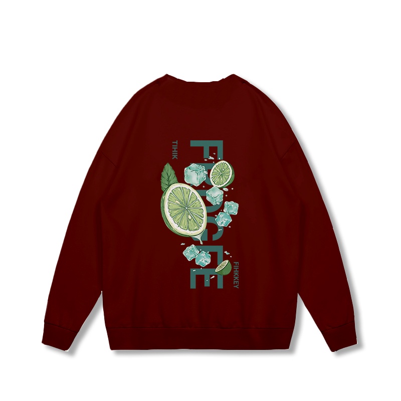 SELVZE Áo sweater Cotton Tay Dài Cổ Tròn Dáng Rộng Phong Cách Đường Phố Mỹ Chất Lượng Cao