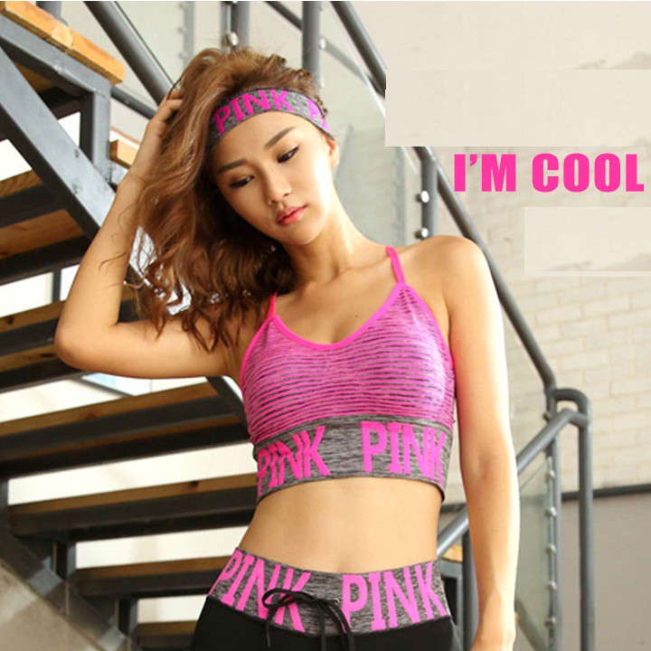 ÁO BRA TẬP GYM CÓ ĐỆM MÚT NÂNG NGỰC - ÁO TẬP GYM PINK CÁ TÍNH