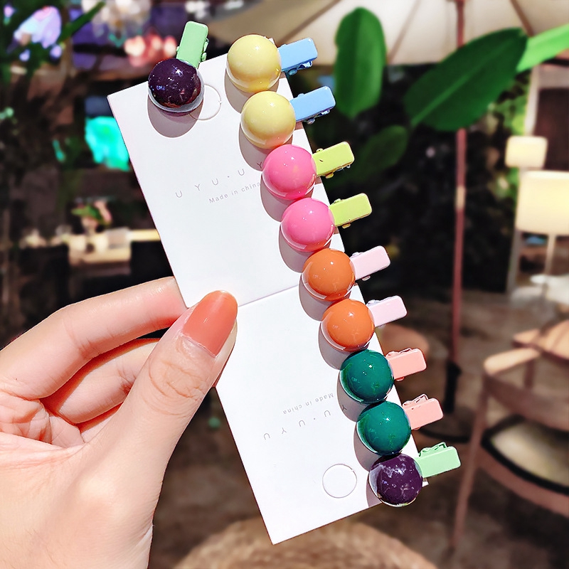 Set 10 Kẹp Tóc Kiểu Dáng Hoạt Hình Dễ Thương Cho Bé Gái