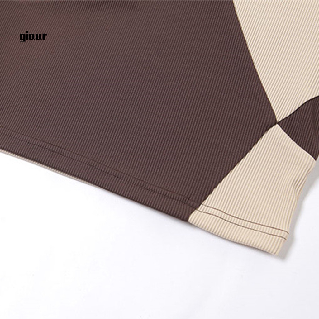 Áo croptop dệt kim cổ tròn thoải mái dành cho nữ