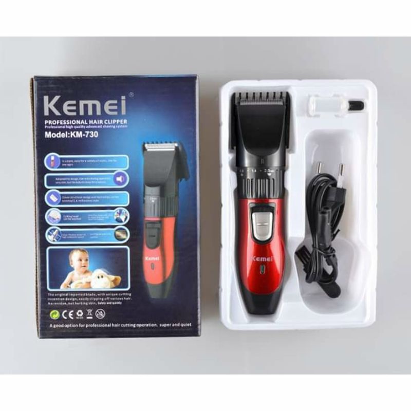 [Clip Thật]ông đơ cắt tóc Kemei KM-730 sạc điện - Kéo cắt tóc