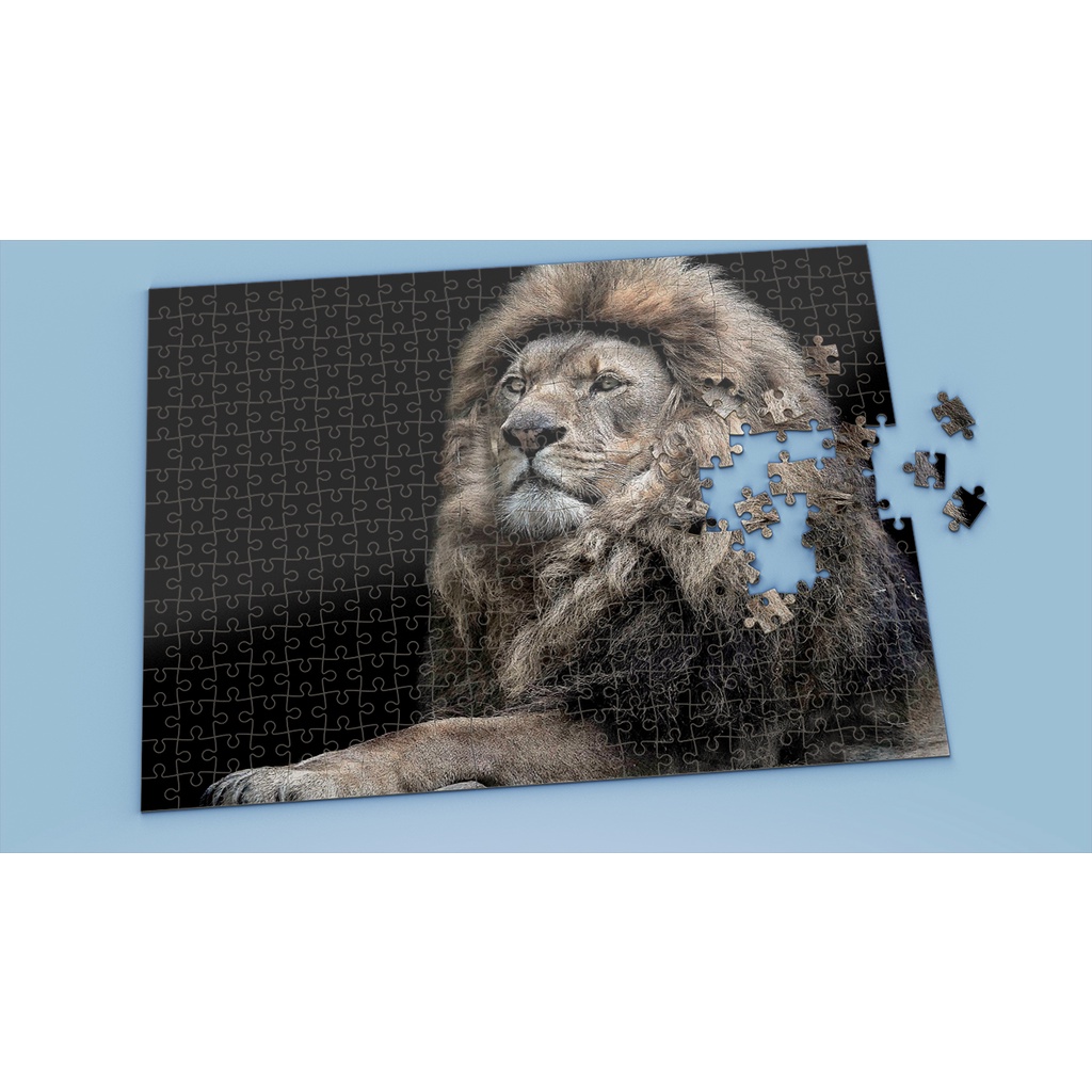 Tranh ghép hình LION - Mẫu 7 - Nhận in theo yêu cầu