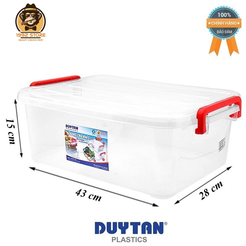 Thùng Nhựa Duy Tân Trong Suốt 10 Lít (41.2 x 27.2 x 14.5 cm)H115 giúp bạn bảo quản đồ đạc sạch sẽ, an toàn