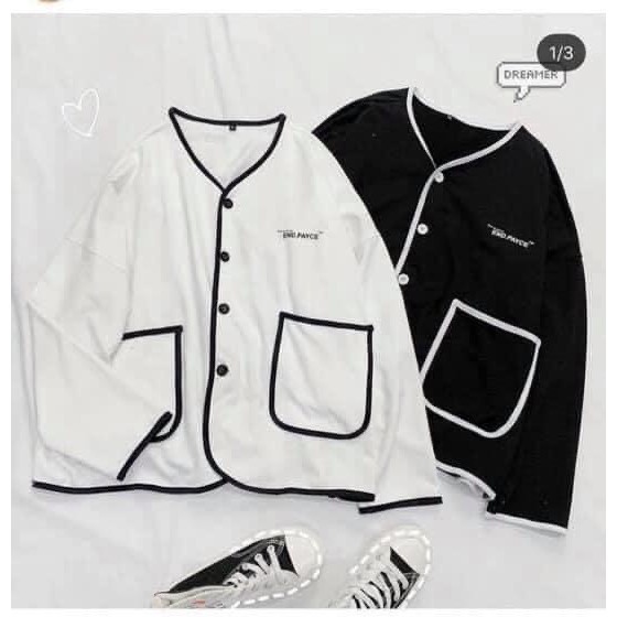 Áo Cardigan khoác mỏng form rộng freesize màu TRẮNG | ĐEN Ulzzang