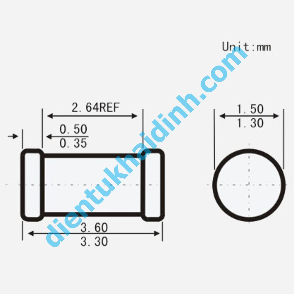 DIODE ZENER DÁN SMD ZMM LL-34 0.5W (50 con) kde1633