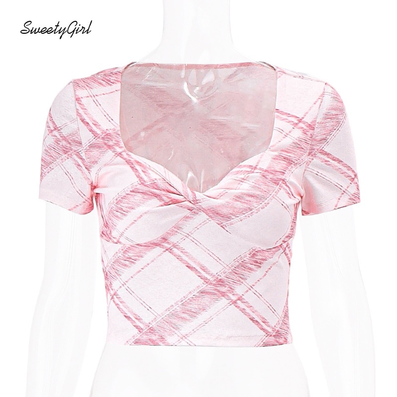 Áo Thun Tay Ngắn Cổ Chữ V Có Túi In Họa Tiết Dễ Thương Dành Cho Nữ 2022