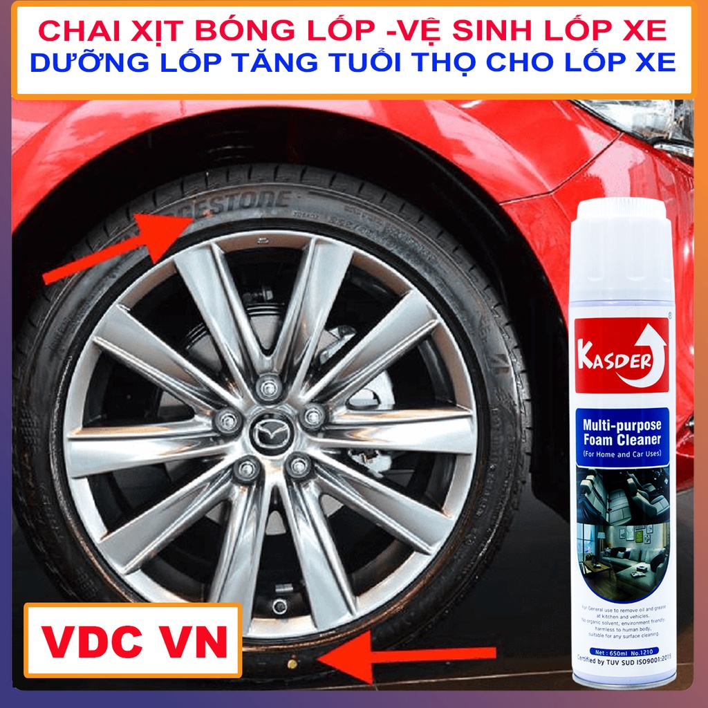 Chai Xịt Bóng Lốp - Làm Đen Lốp Xe Chính Hãng Kasder Xuất Khẩu Đức - Taobaovdcvn