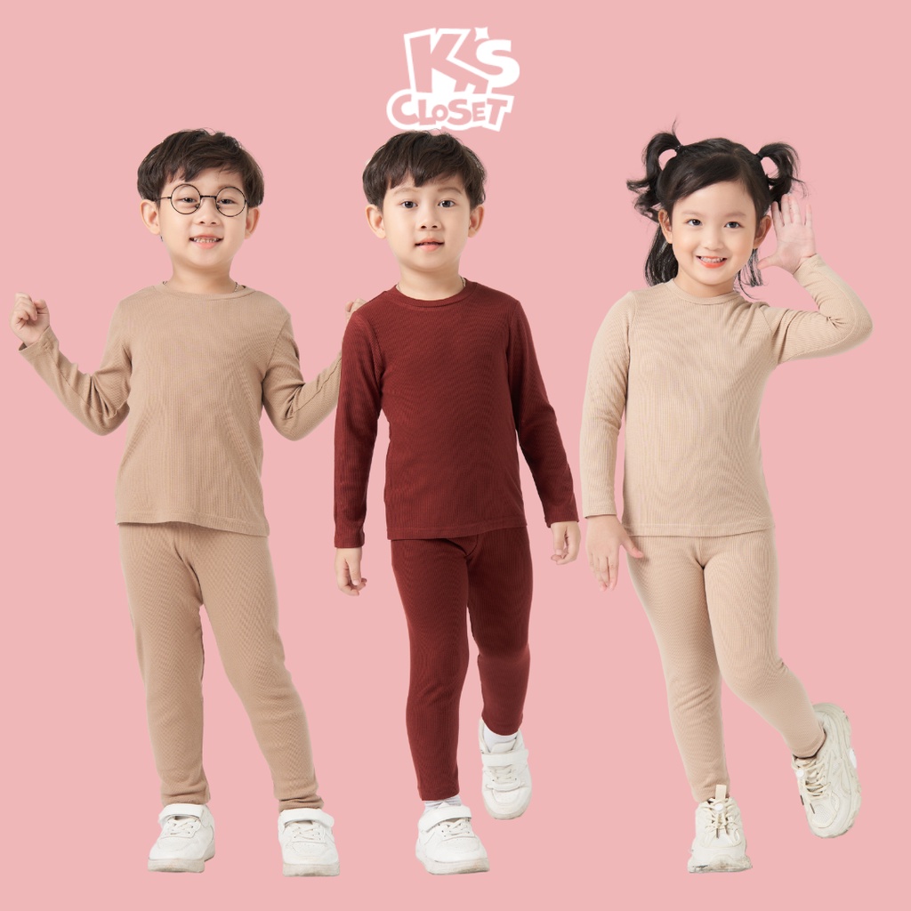 Bộ Quần Áo Giữ Nhiệt Basic K'S CLOSET Len Tăm Cho Bé 2-10 Tuổi KT09TWF TMĐT
