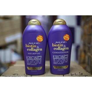 Dầu gội xả kích thích mọc tóc ogx thick & full biotin & collagen 577ml