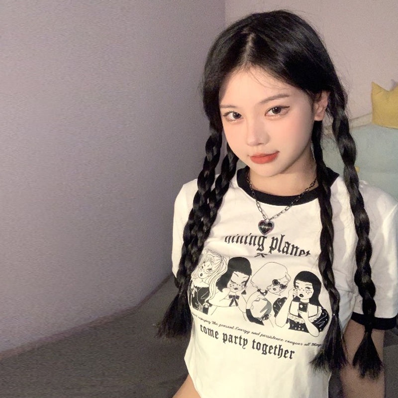 Áo Thun Tay Ngắn Dáng Ôm Vải Cotton Thời Trang Mùa Hè Quyến Rũ Cho Nữ