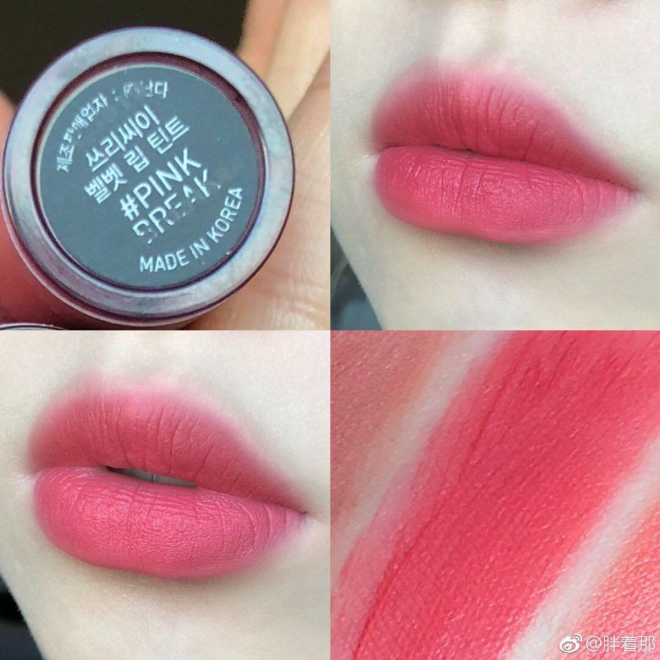 Son 3.C.E velvet lip tint hồng đào pink break