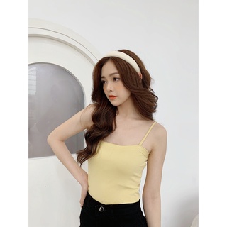 Áo hai dây thiết kế cotton zip LYRA, chất cotton cao cấp dáng ôm có điều chỉnh được dây-LWBAP039