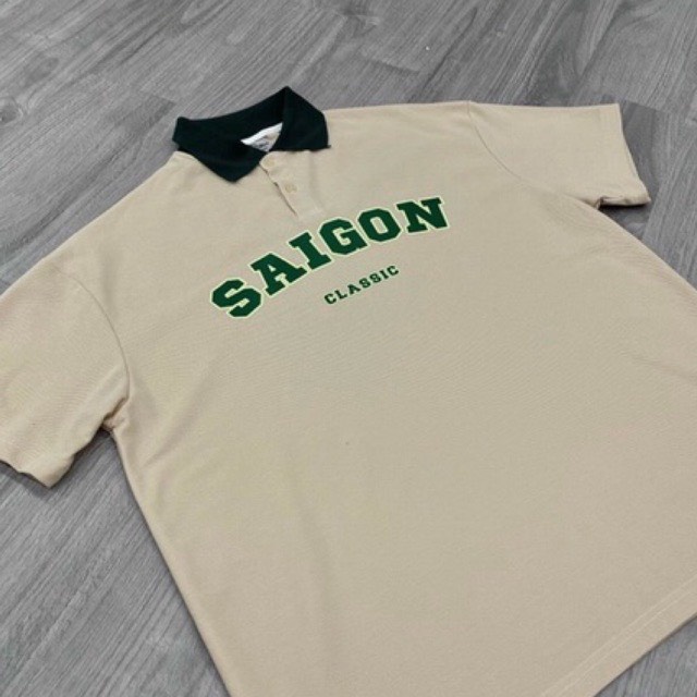 Áo thun polo unisex cổ bẻ SAIGON classic ,áo phông có cổ form rộng ZZ unisex