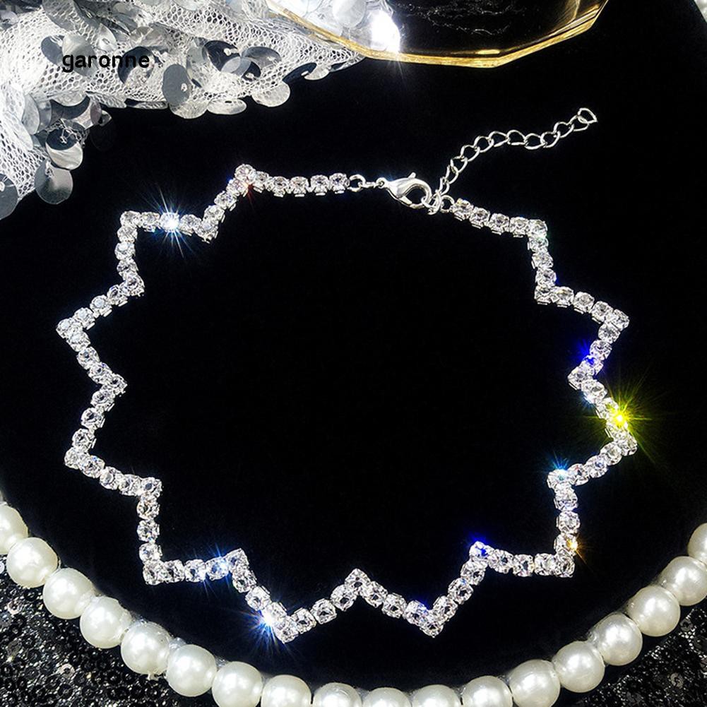 Vòng Cổ Choker Đính Đá Phối Dây Xích Dài Phong Cách Gothic