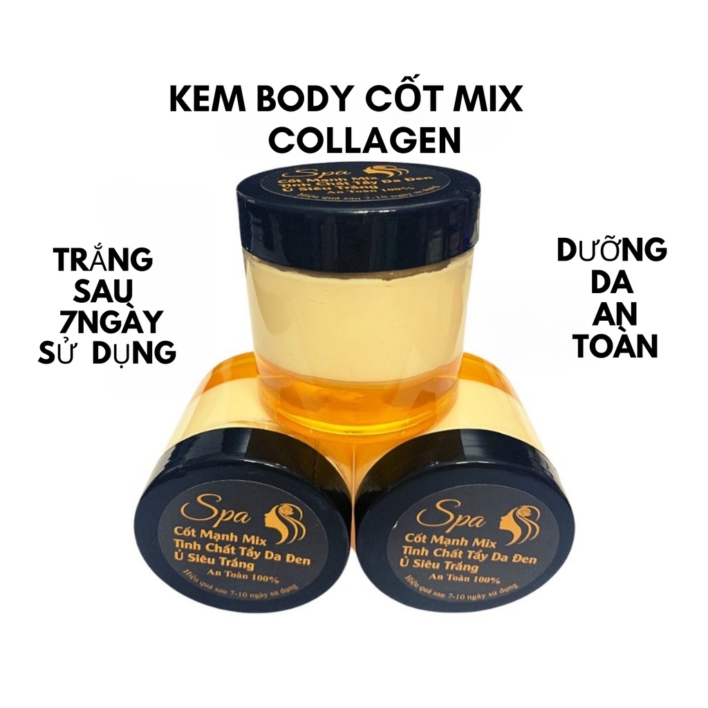 KEM BODY CỐT  MẠNH MIX COLLAGEN KHỬ DA ĐEN, SIÊU TRẮNG- CHỐNG NẮNG,  DẠNG SỮA DƯỠNG DA GIẢM THÂM-NÁM-CHỐNG LÃO HÓA