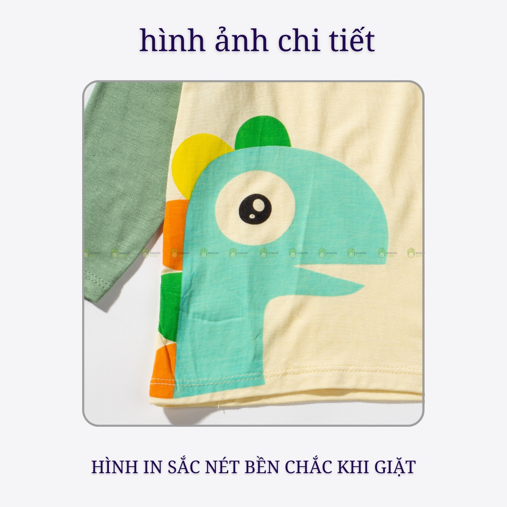 Bộ Dài Tay Cho Bé Trai, Bé Gái Vải Thun Lạnh Minky Mom Hoạ Tiết Hươu Vàng Giáp Lăng, Đồ Bộ Mặc Nhà Cho Bé MKMTD2230