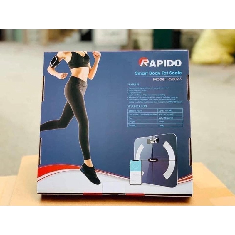 Cân Rapido của Đức RSB02-S, phân tích được 10 chỉ số của cơ thể, có kết nối Blutooth