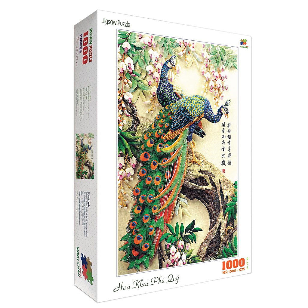 [Mã BMBAU50 giảm 10% đơn 99k] Bộ tranh xếp hình jigsaw puzzle cao cấp 1000 mảnh ghép – Hoa Khai Phú Quý