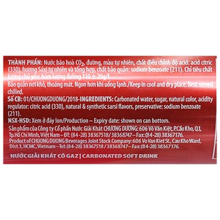 Nước ngọt sá xị Chương Dương 330ml 6 lon