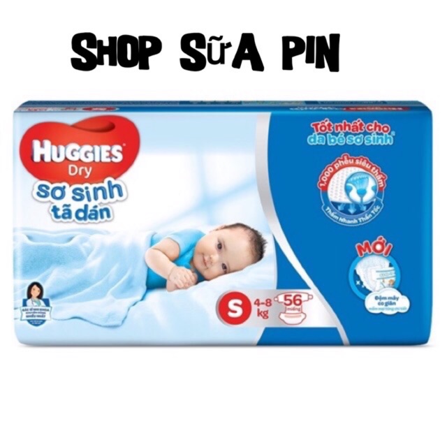 Tã dán sơ sinh Huggies Dry S56
