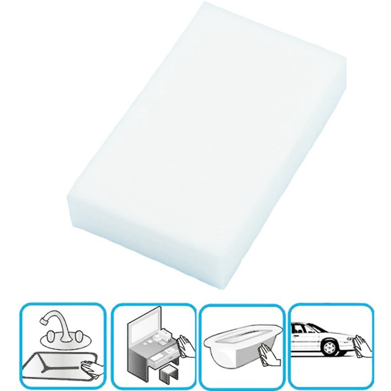20Pcs Magic Multi Sponge Clean Foam Cleaner Cleansing Eraser Car Wash Kitchen 10cm×6cm×2cm(White)