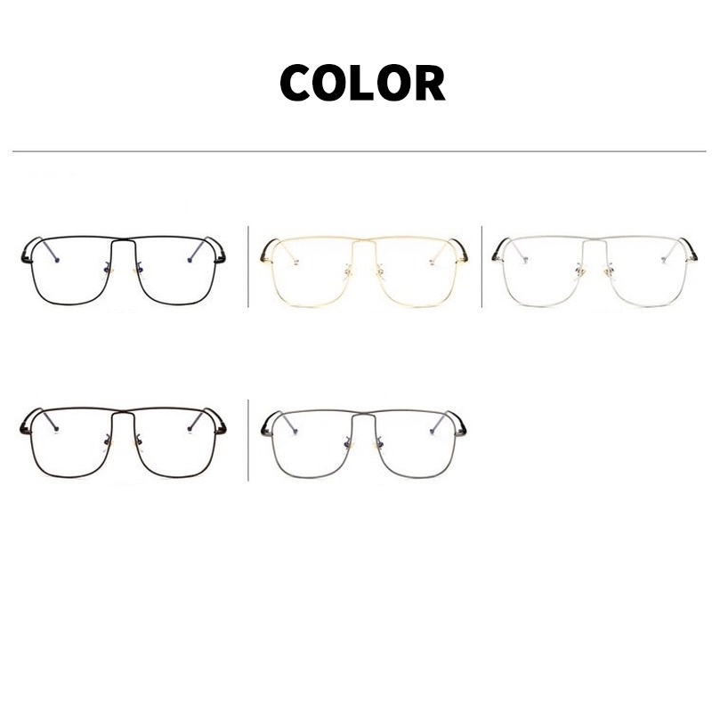 Kính mát chống ánh sáng xanh gọng vuông to thời trang phong cách Hàn Quốc