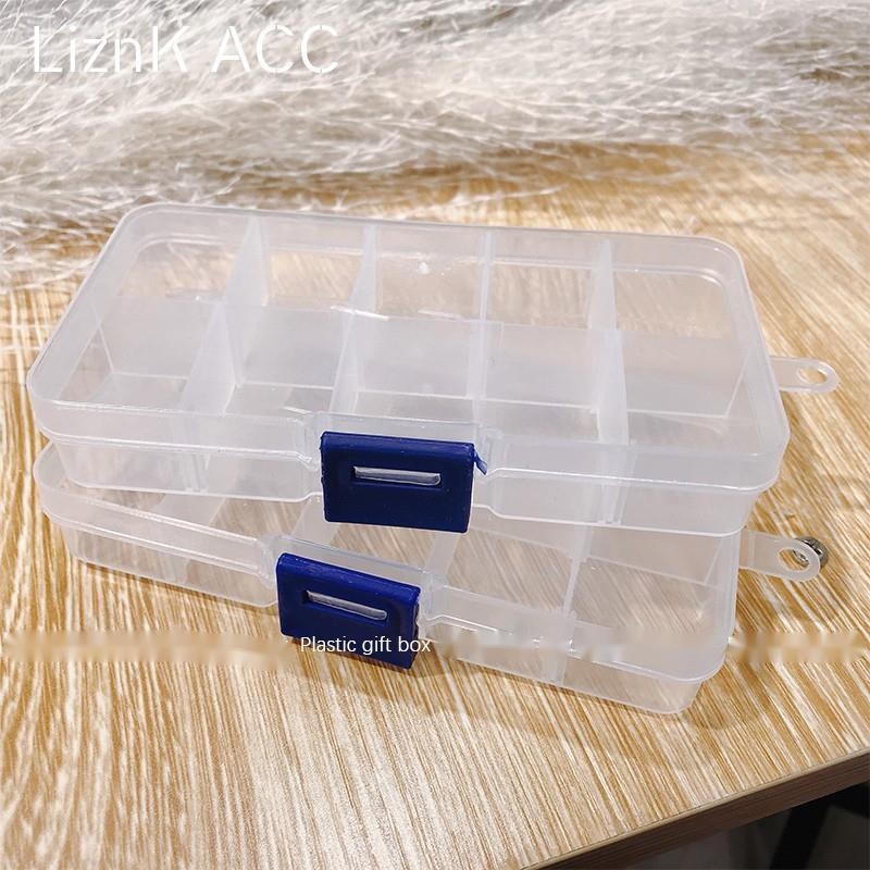Hộp Nhựa Trong Suốt 10 Ngăn Đựng Trang Sức Tiện Dụng