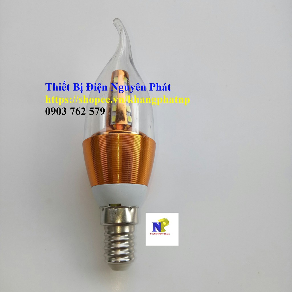 Bóng Led Nến - Led Trang Trí Ánh Sáng Trắng/Sáng Vàng Đuôi E14-E27