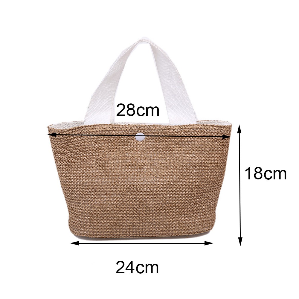 Okdeals Túi Tote Xách Tote Bằng Rơm Thủ Công Nhiều Màu Thời Trang Mùa Hè Đơn Giản Cho Nữ Mang Đi Mua Sắm