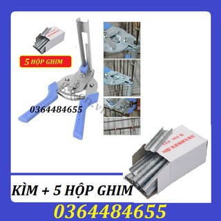 Combo 1 kìm băng và 5 hộp ghim ráp lồng bồ câu lồng gà lồng thỏ lồng chim - lồng gà - 912