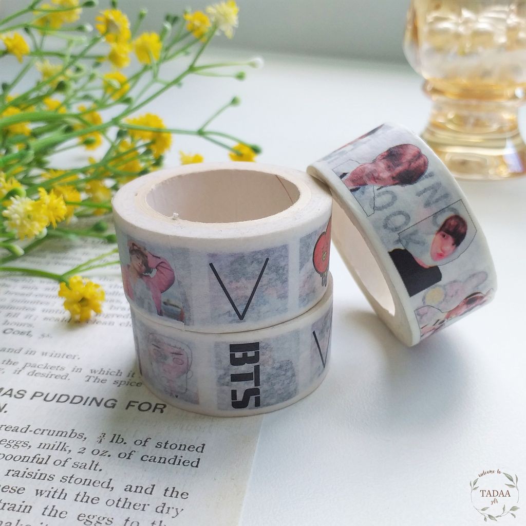 Washi tape thần tượng BTS, SEVENTEEN băng keo giấy trang trí sổ