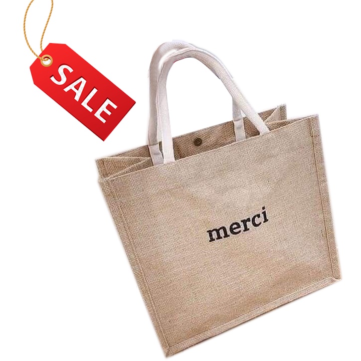 Túi cói MERCI hàng đẹp chuẩn form