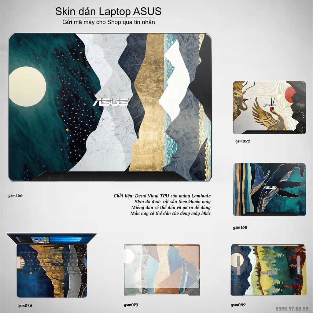 Skin dán Laptop Asus in hình giả sơn mài (inbox mã máy cho Shop)