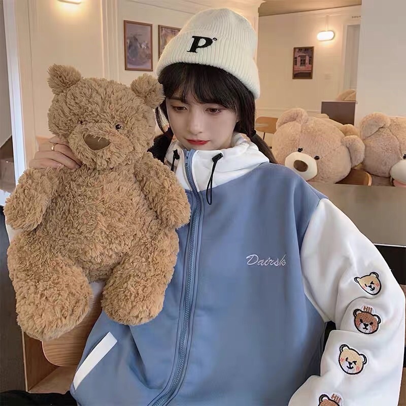 Phiên bản mùa thu Hàn Quốc 2021 mới áo khoác nỉ có mũ trùm đầu dài tay rộng rãi | BigBuy360 - bigbuy360.vn