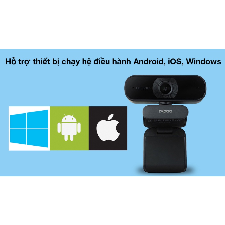 [Hỏa Tốc - HCM] Webcam RAPOO XW180 độ phân giải Full HD 1080P | Hàng Chính Hãng | Bảo hành 12 tháng | Mimaxstore