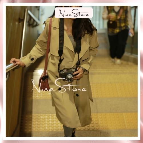 Áo Măng Tô Nữ 2 Lớp Áo Khoác Măng Tô Nữ Dáng Dài Kèm Đai Dày Dặn NinaStore Mã 589