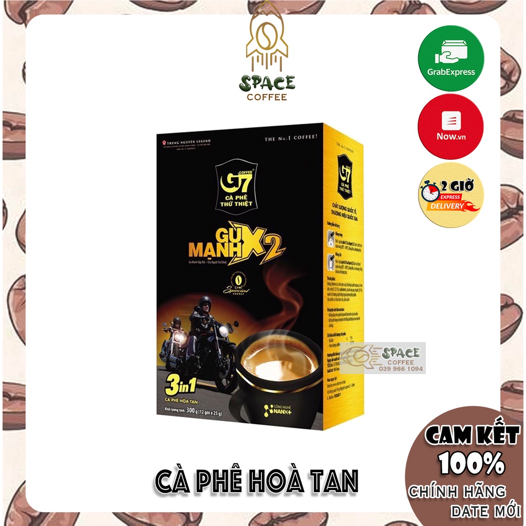 Cà Phê Hoà Tan Trung Nguyên G7 3in1 Gu Mạnh X2 Hộp 12 Gói 25gr