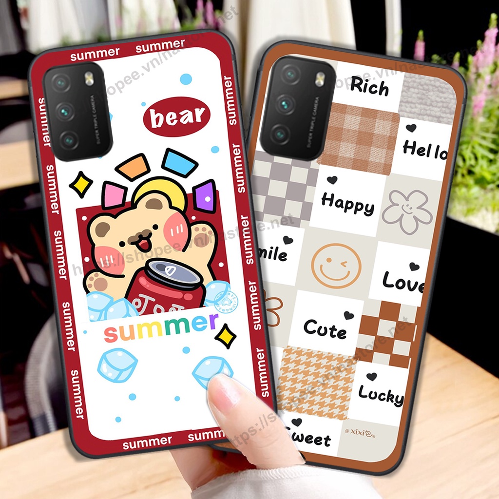 Ốp lưng Xiaomi Redmi 9T / Poco M3 / Poco X3 trái tim gấu cute thể thao cá tính, giá rẻ