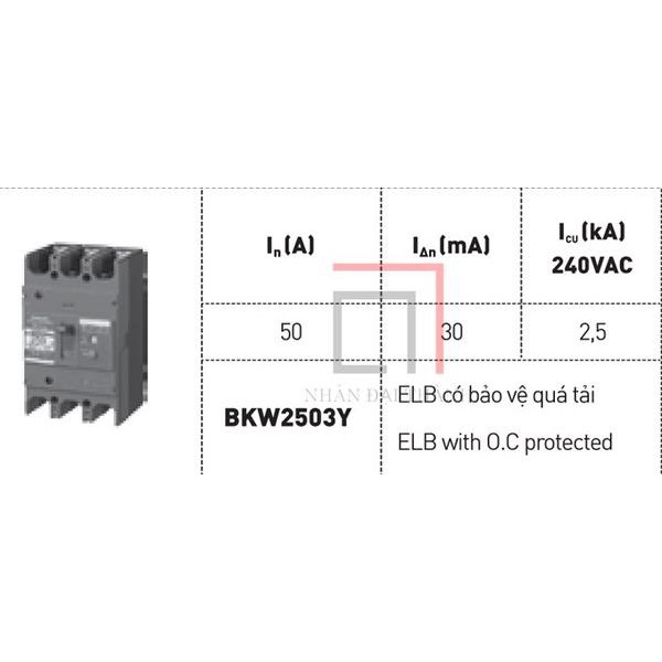 CB chống giật Panasonic 50A BKW2503Y