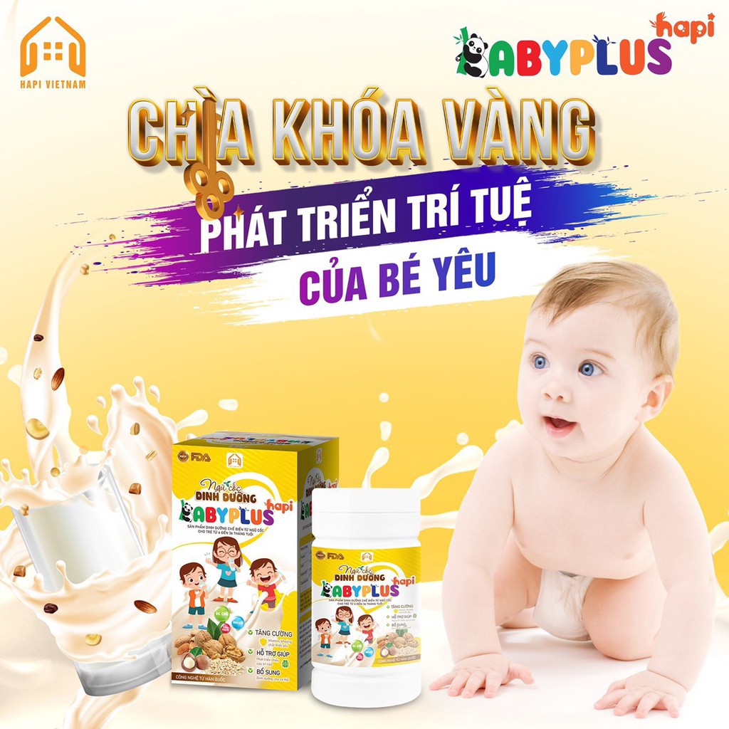 Ngũ Cốc Dinh Dưỡng Babyplus - Hapi Cung Cấp Dinh Dưỡng Cho Bé Giúp Tăng Cân,Tăng Cao,Tăng Hấp Thu, Giảm Táo Bón