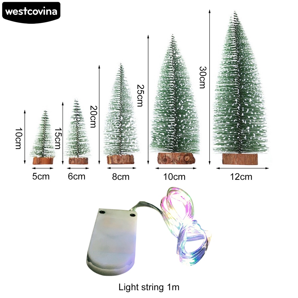 Cây thông giáng sinh mini bằng gỗ có đèn phát sáng