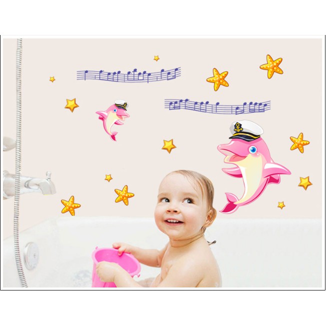 Decal trang trí Cá Heo Hồng
