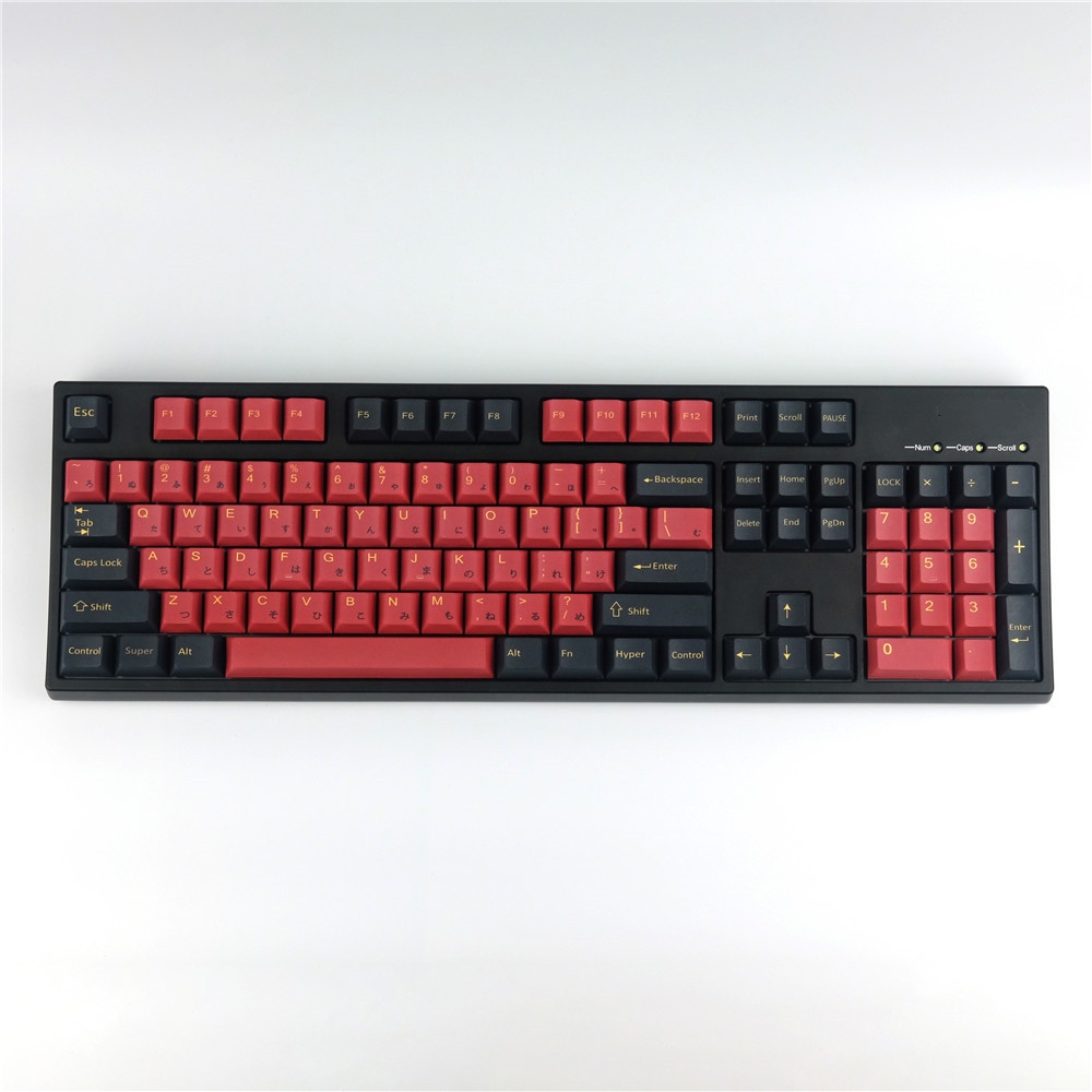 Set keycap Camping và Samurai Cherry profile 127 phím, chất liệu thick PBT, in dye sub 5 mặt lắp vừa hết layout phím cơ