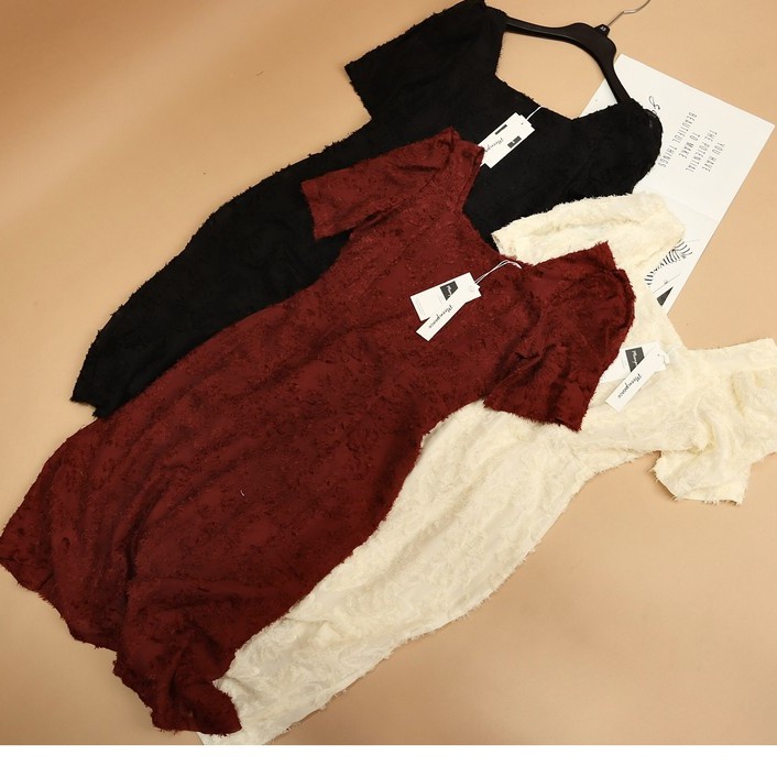 Đầm chữ A cổ chữ vuông ren tua, 2 lớp đẹp, thích hợp dự tiệc LXK77070 | BigBuy360 - bigbuy360.vn