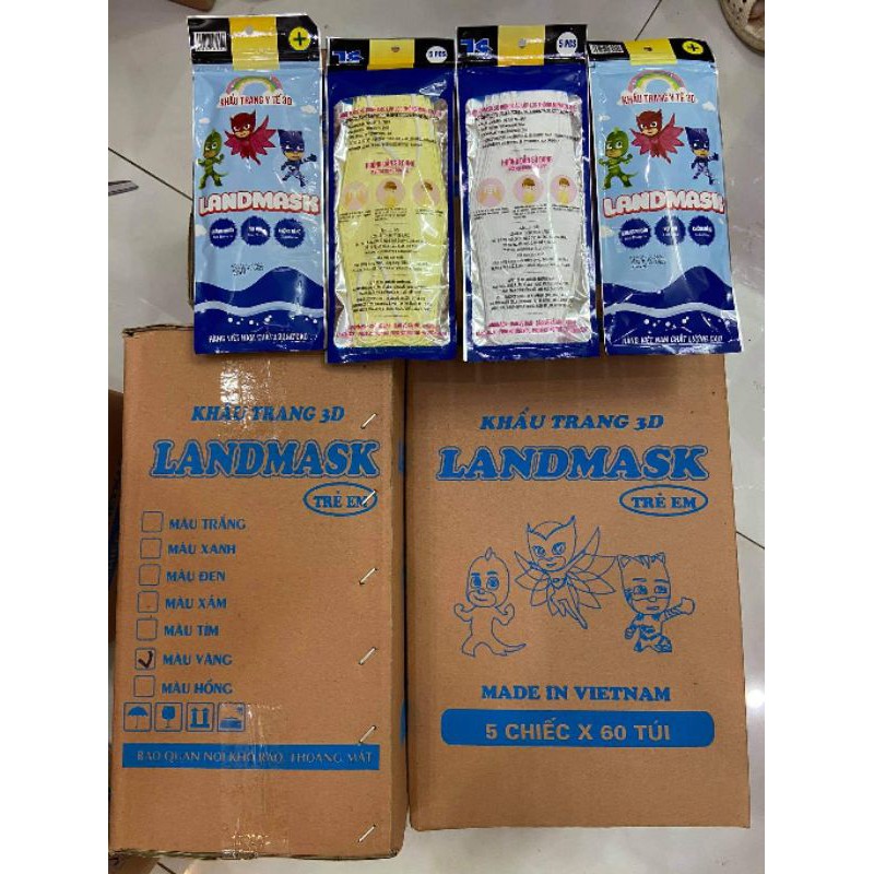 Landmask Kid Em Bé KF94, 1 Túi 3 chiếc đủ 7 mầu sắc Hàng xuất khẩu loại 1 Vip