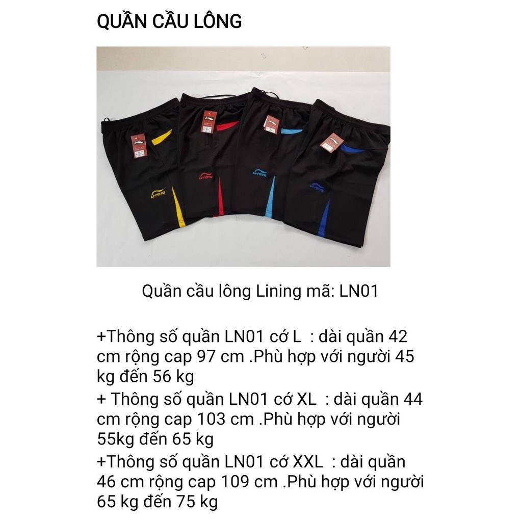 Freeship_Quần Cầu Lông Nam/Nữ cao cấp