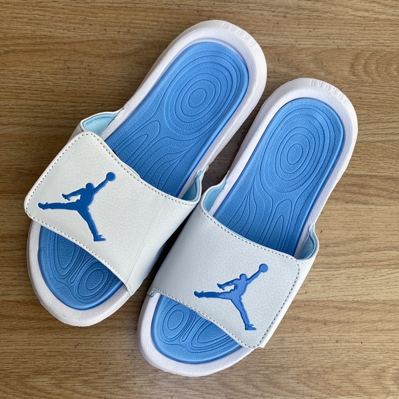Dép jordan 1 trắng phối xanh nam nữ (hình thật)