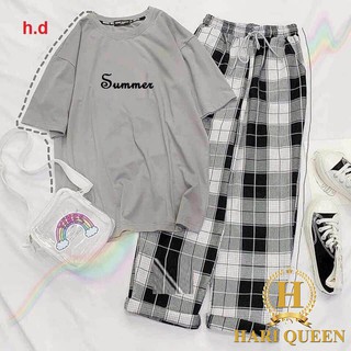 Sét áo Sumer + quần kẻ DHA0720